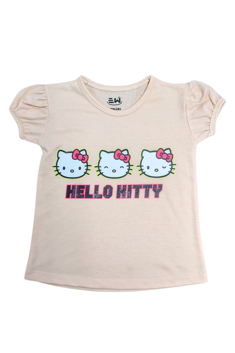 Hello Kitty Toddler Girls' Graphic T-Shirt Adorable & Comfy - Beige