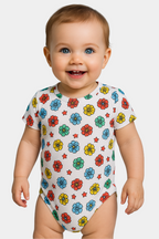 Colorful Floral Printed Baby Romper