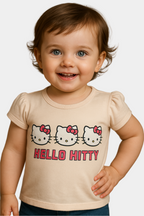 Hello Kitty Toddler Girls' Graphic T-Shirt Adorable & Comfy - Beige