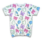 Girls' White T-shirt with Minnie Mouse Print
